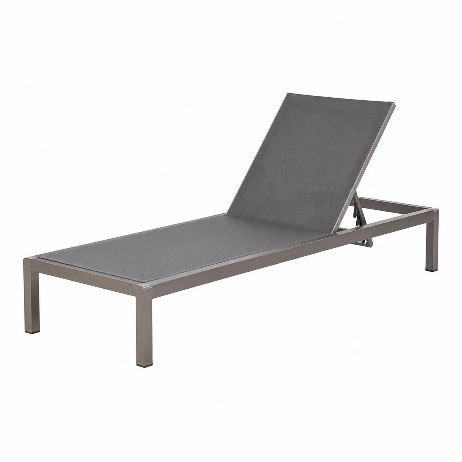 Chaise Longue en Aluminium Gris Réglable-brixtrivoqal