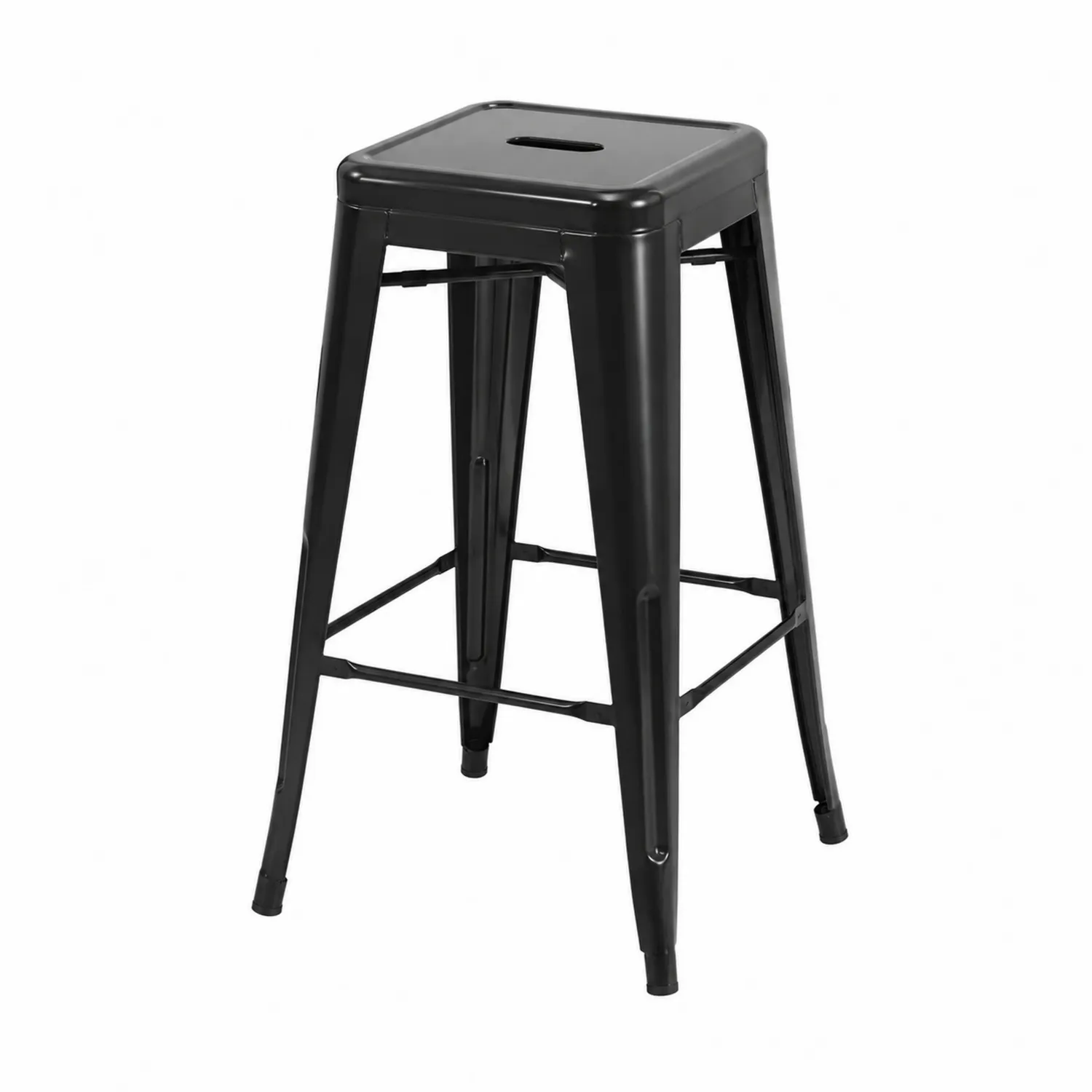 Tabouret de bar en métal noir 76 cm-brixtrivoqal