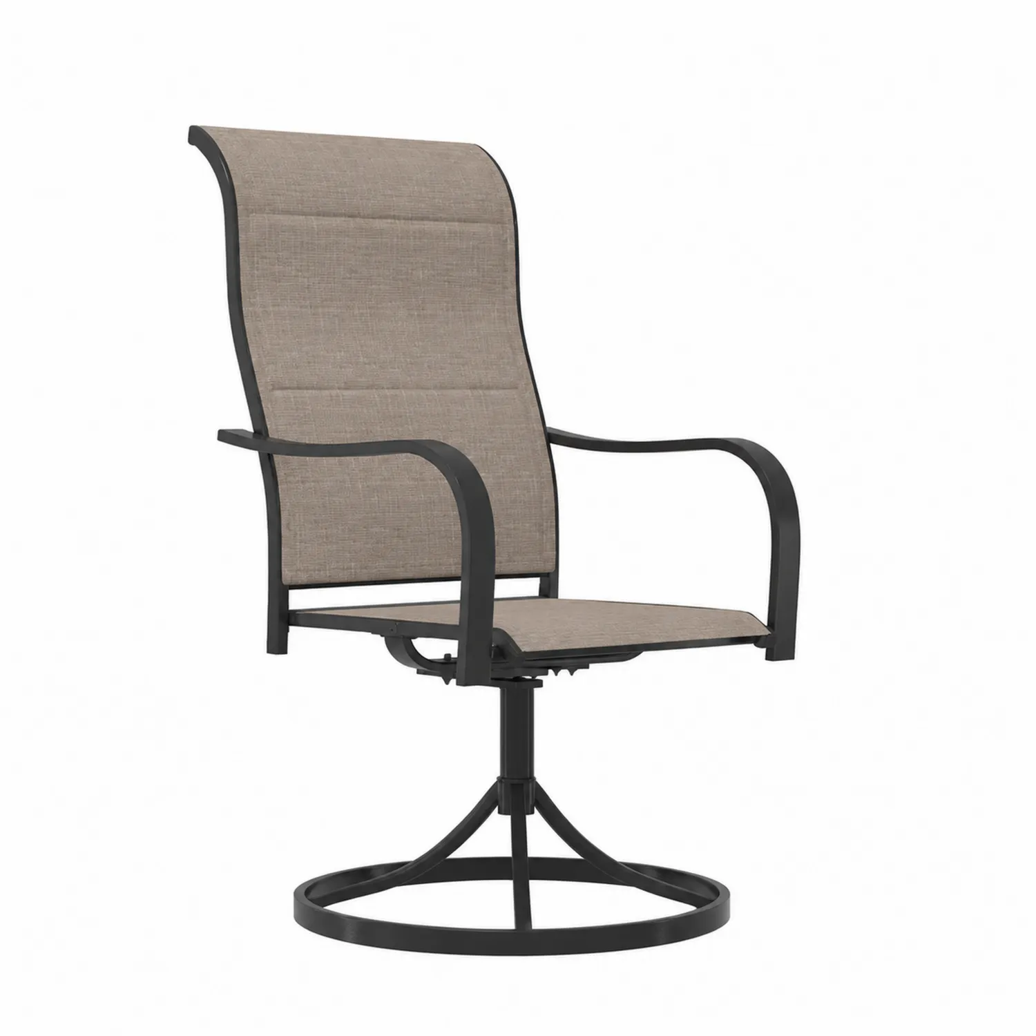Chaise pivotante en métal et polyester Beige/Noir-brixtrivoqal