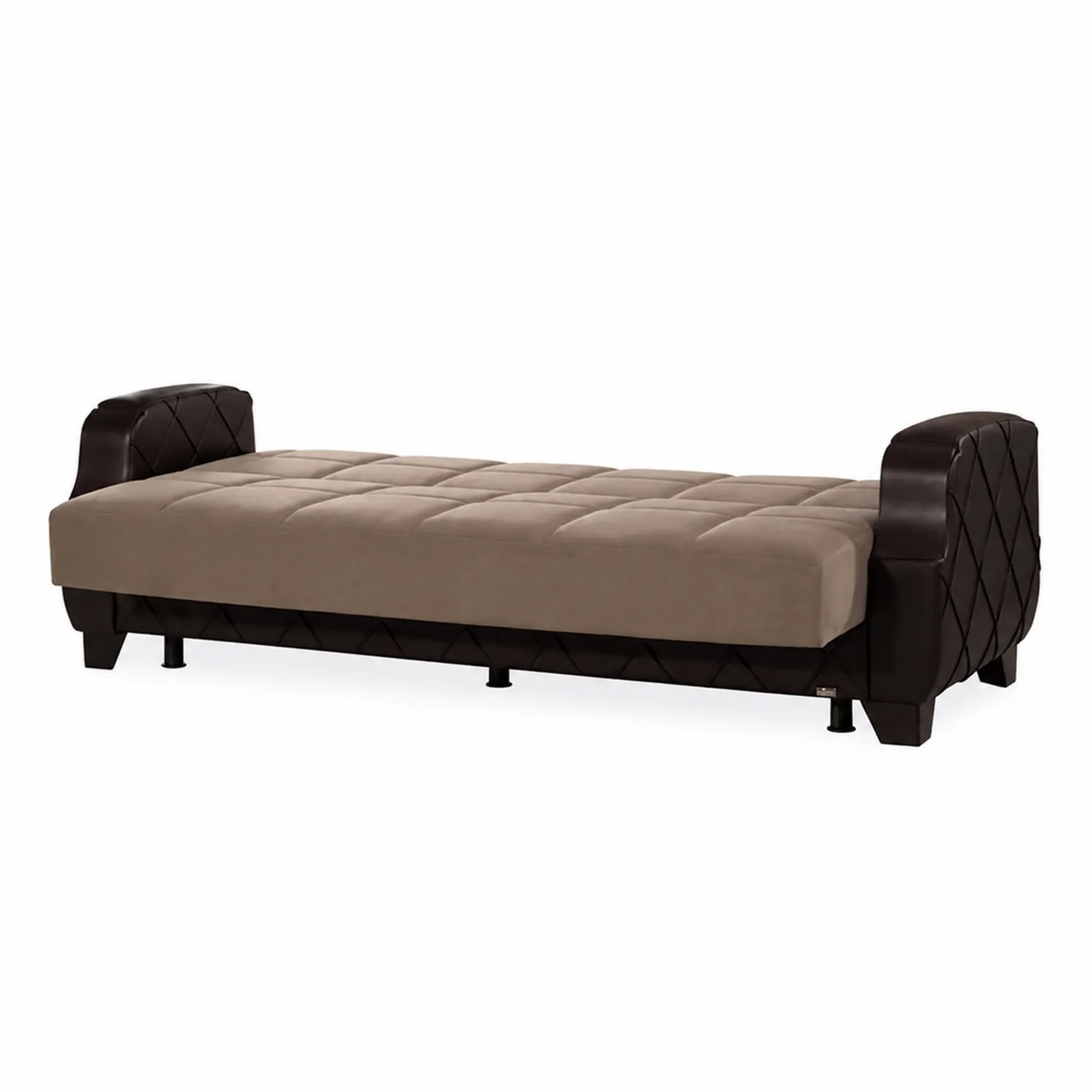 Canapé-lit en microfibre et PU marron 200x90x75 cm-brixtrivoqal