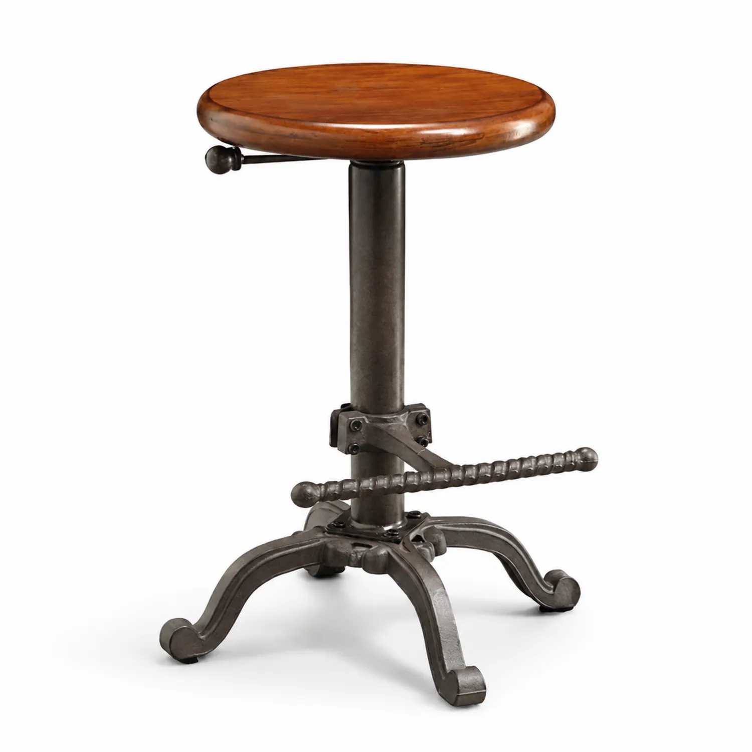 Tabouret de bar réglable en bois et métal-brixtrivoqal