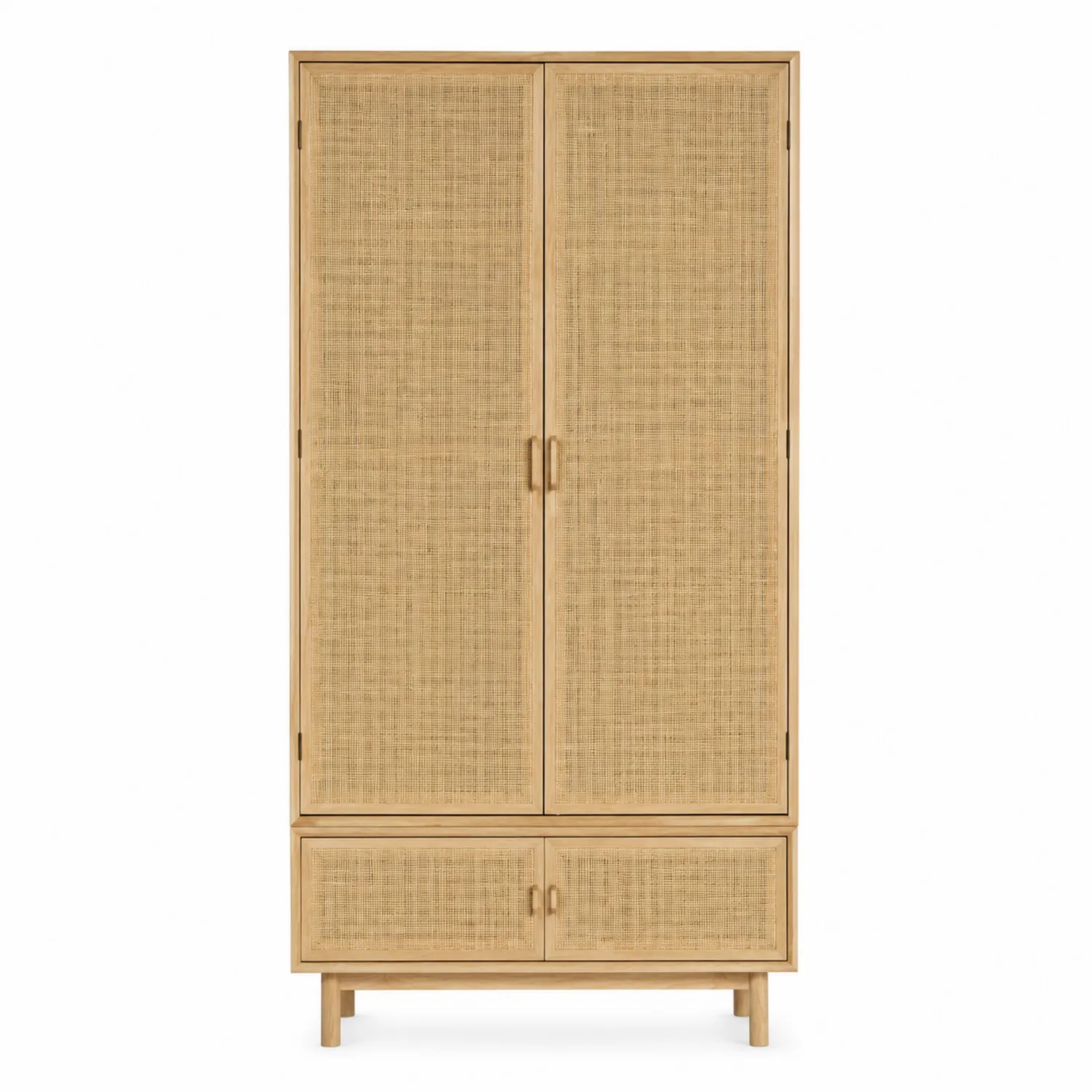 Armoire en bois avec portes en cannage 180x90x50 cm-brixtrivoqal