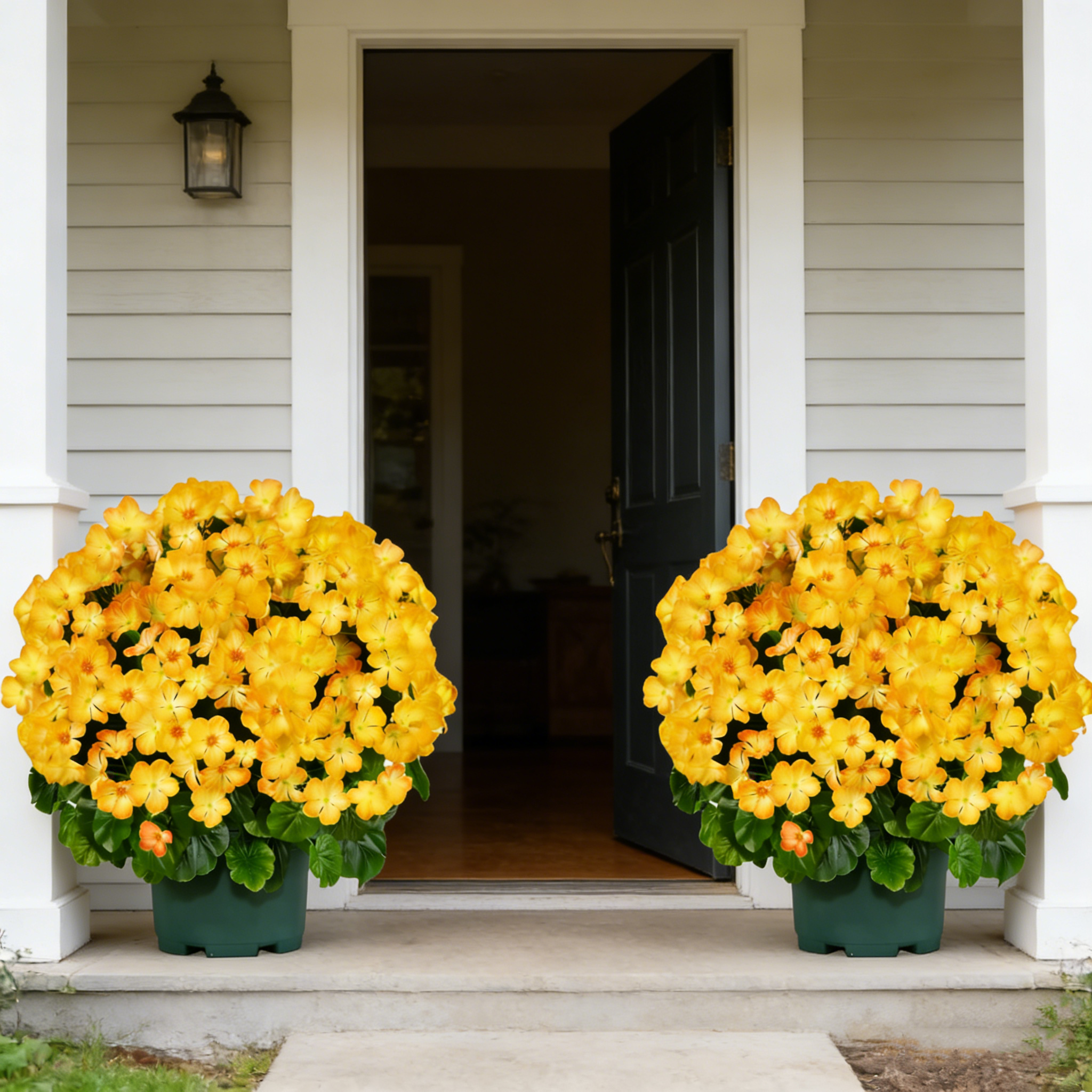 🌸 Lush, UV-Resistant Artificial Geraniums – Real Look, No Maintenance! 🌞🏡💐