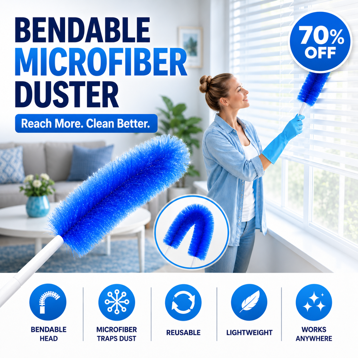 🔥70% OFF-The Ultimate Bendable Microfiber Dust Remover