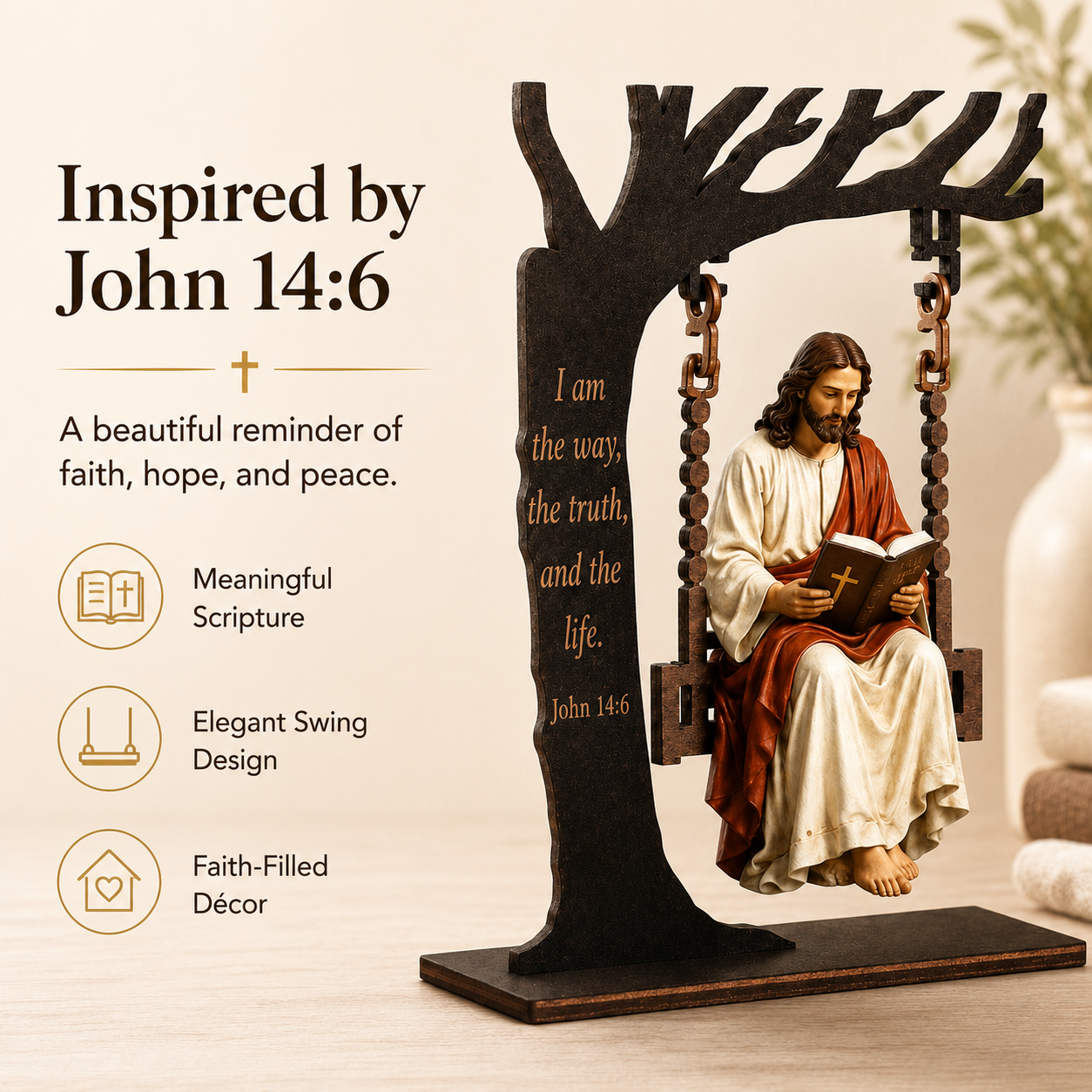 🔥Last Day 70% OFF - ✝️📚Christian Jesus Swing Ornament