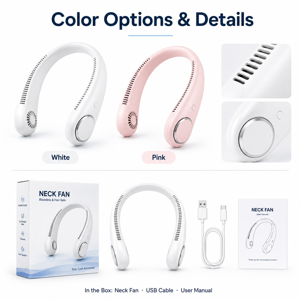 🔥75% OFF- Wearable Bladeless Neck Fan
