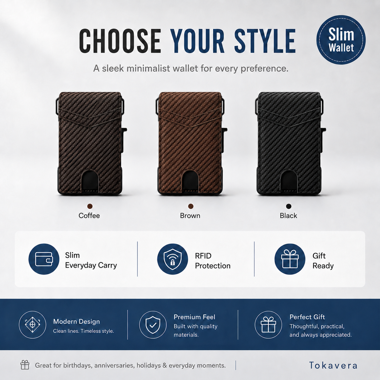 70%OFF-Tokavera® Minimalist Wallet - Maximum Capacity. Minimal Footprint.