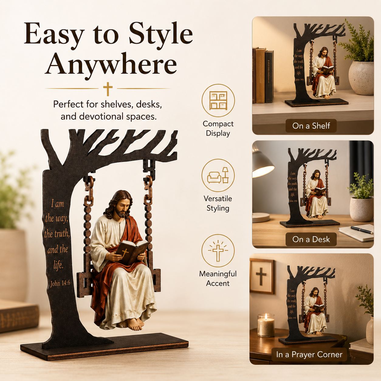 🔥Last Day 70% OFF - ✝️📚Christian Jesus Swing Ornament