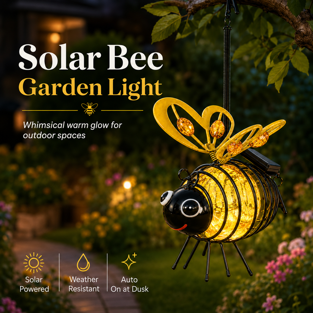 🔥70% OFF 🐝Solar Bee Garden Light