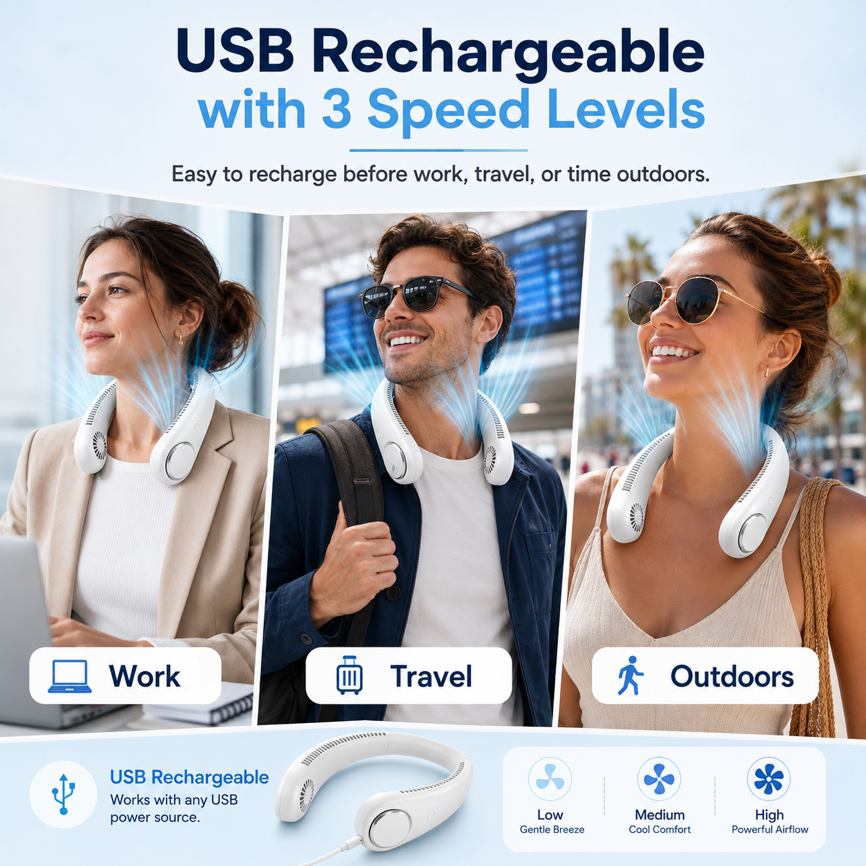 🔥75% OFF- Wearable Bladeless Neck Fan