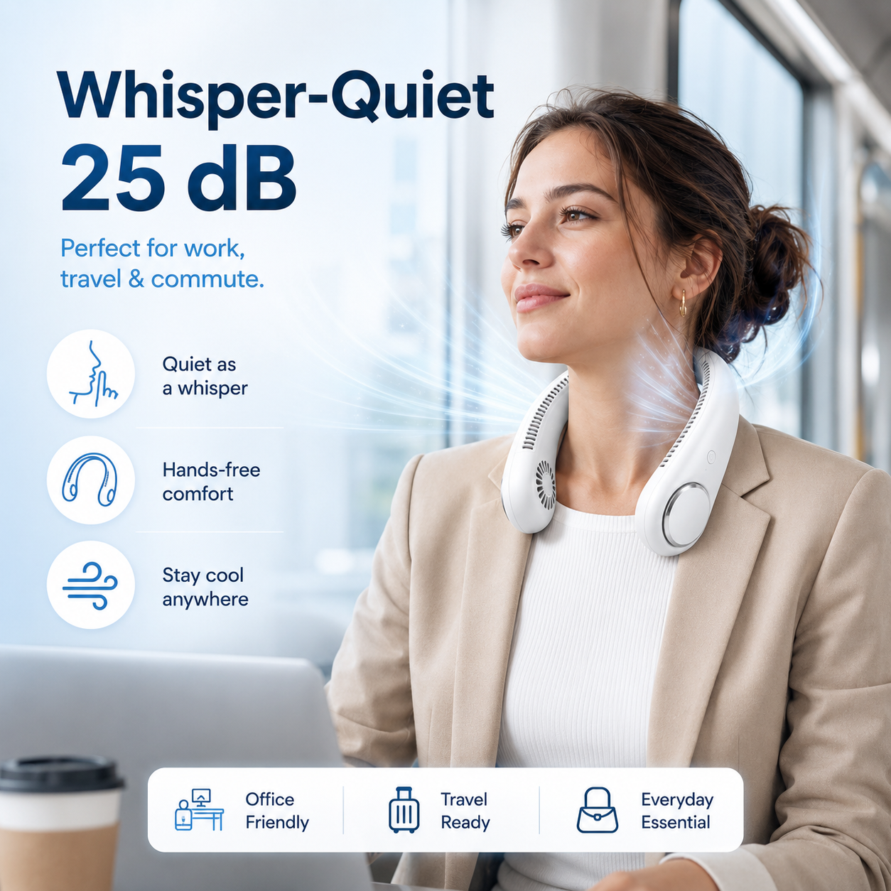 🔥75% OFF- Wearable Bladeless Neck Fan