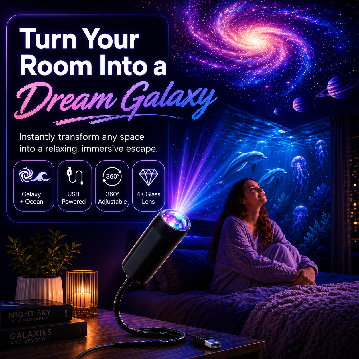 ⏰ Last day Promotion -💫 Smart Holographic Star Projector