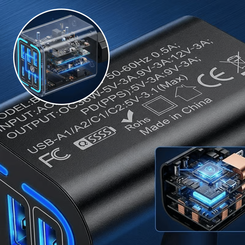 🔥 70% OFF Today 🔋 50W Multi-Port Fast Charger with Smart Fast Charging