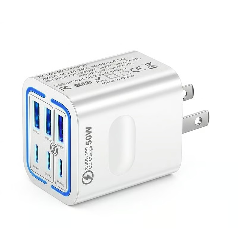 🔥 70% OFF Today 🔋 50W Multi-Port Fast Charger with Smart Fast Charging