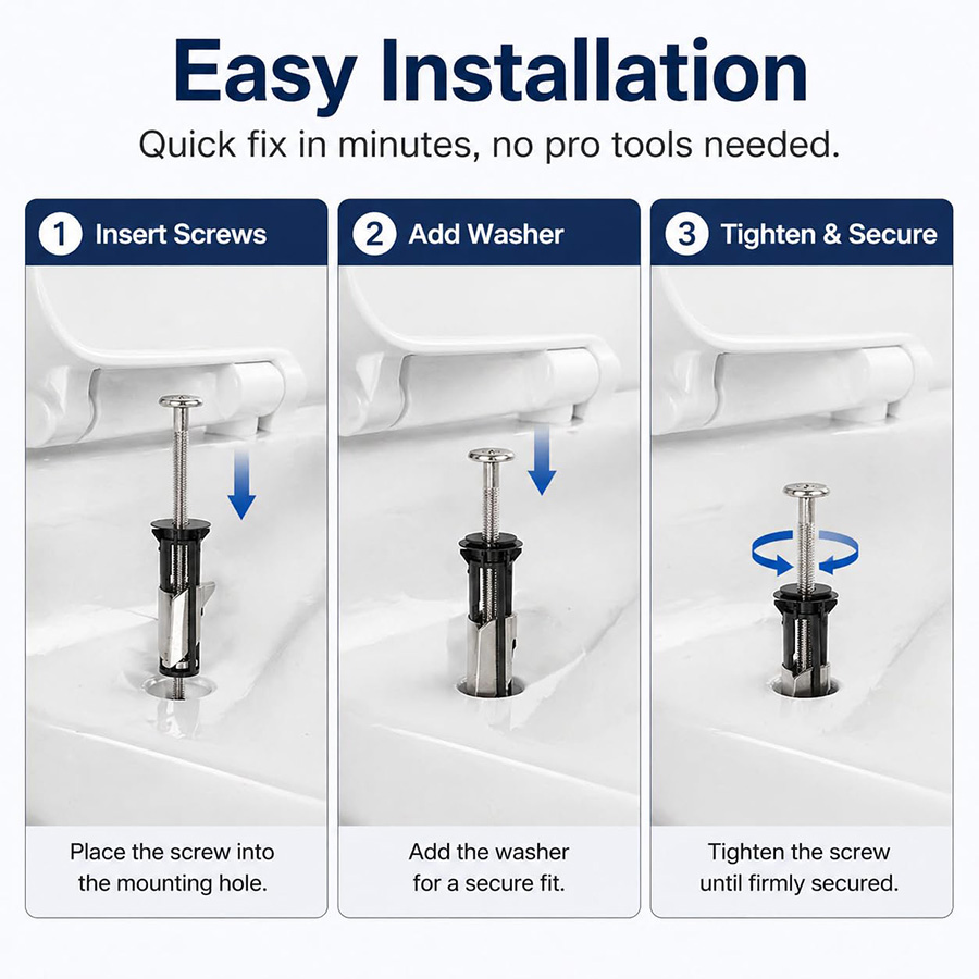 🔥Last Day 68% OFF🔥Heavy Duty Toilet Seat Fastener Bolt Kit (A Set of 2 Pcs)