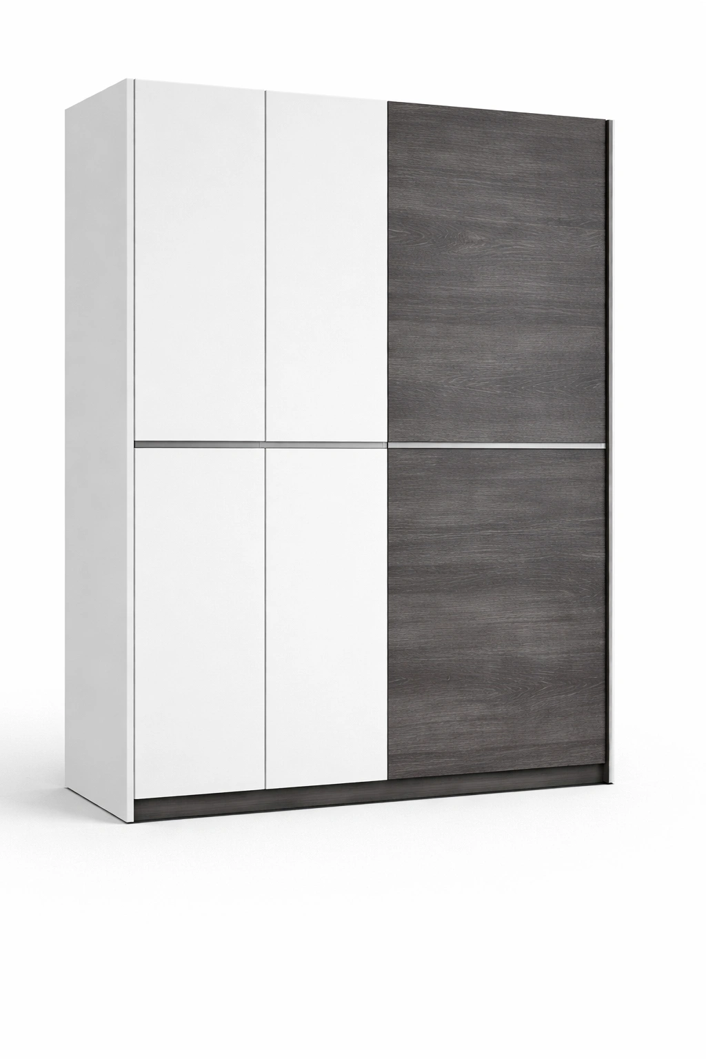 Armoire blanc gris portes coulissantes design moderne