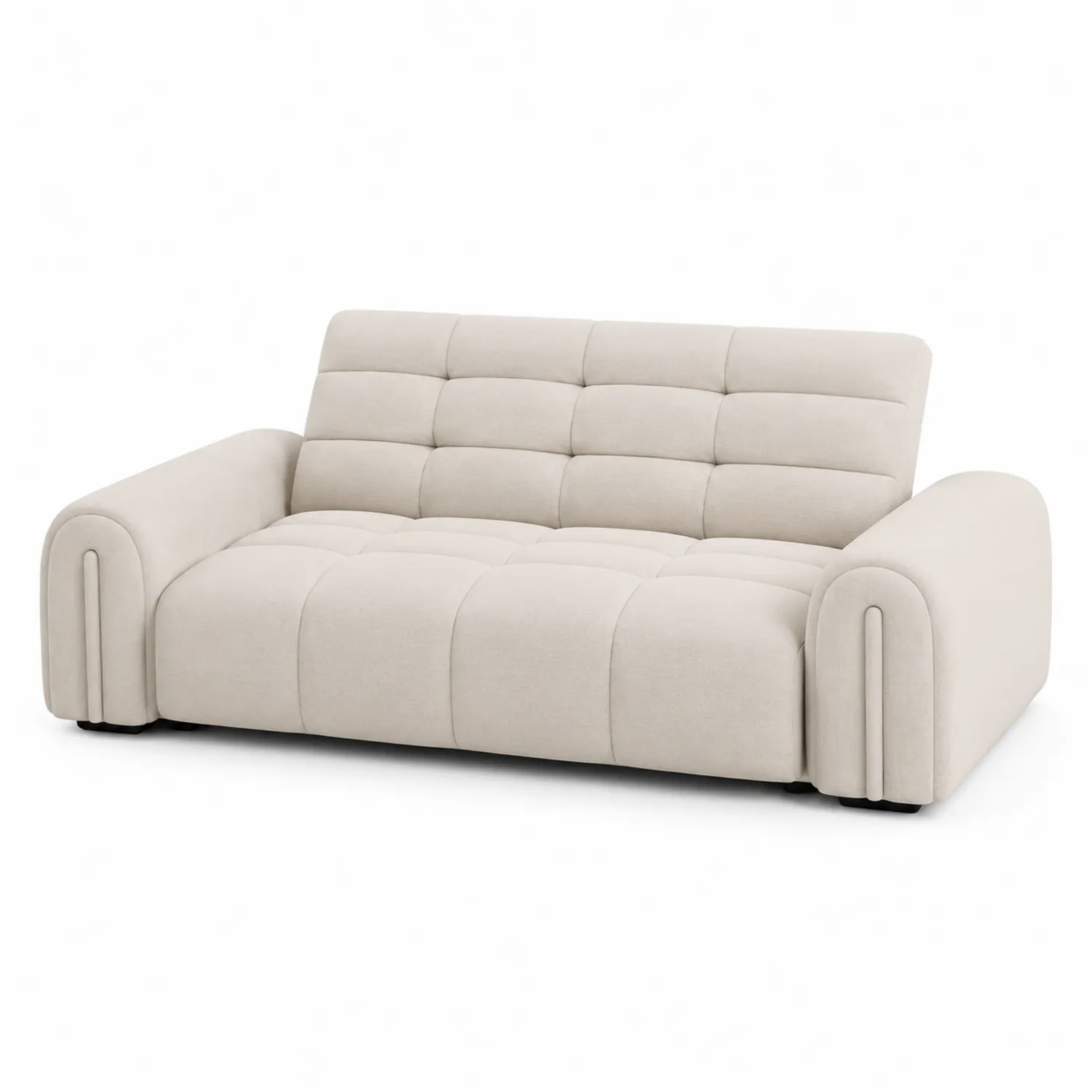 Canapé 2 places en tissu polyester Beige