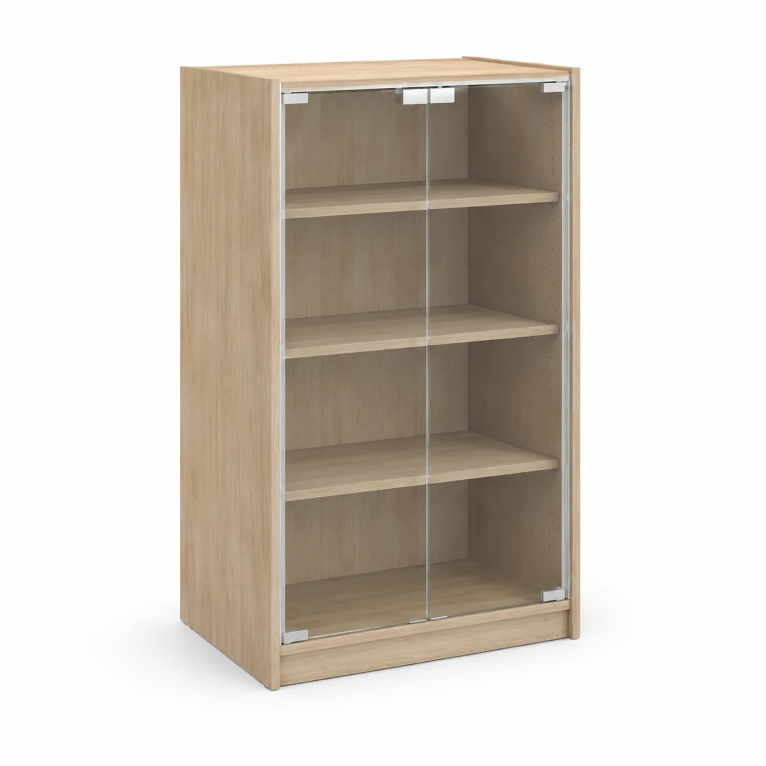 Armoire en bois avec portes en verre trempé