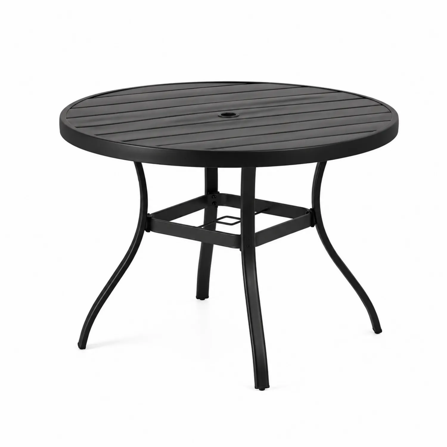Table ronde en métal noir, 90 cm