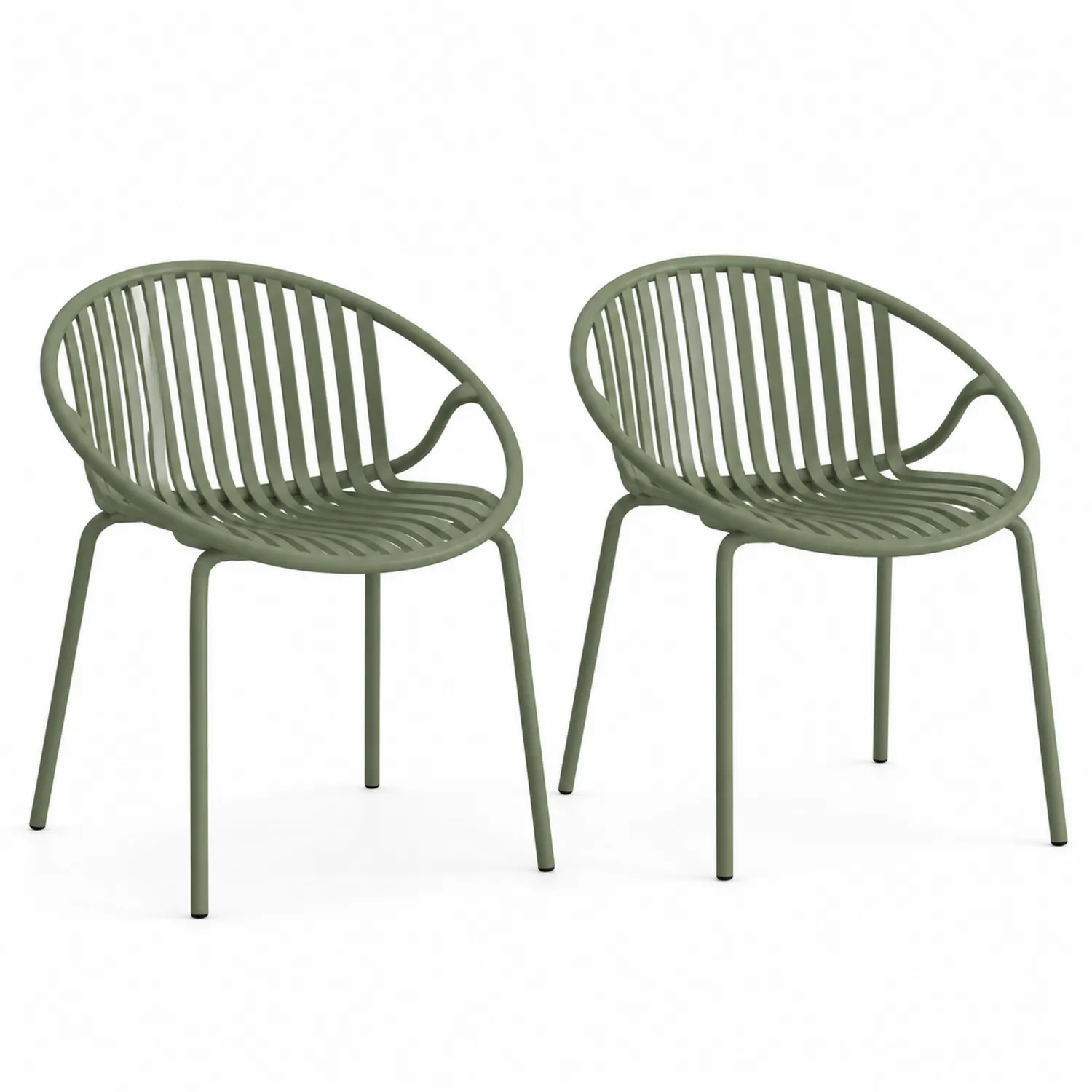 Chaises de jardin en plastique Vert - Lot de 2