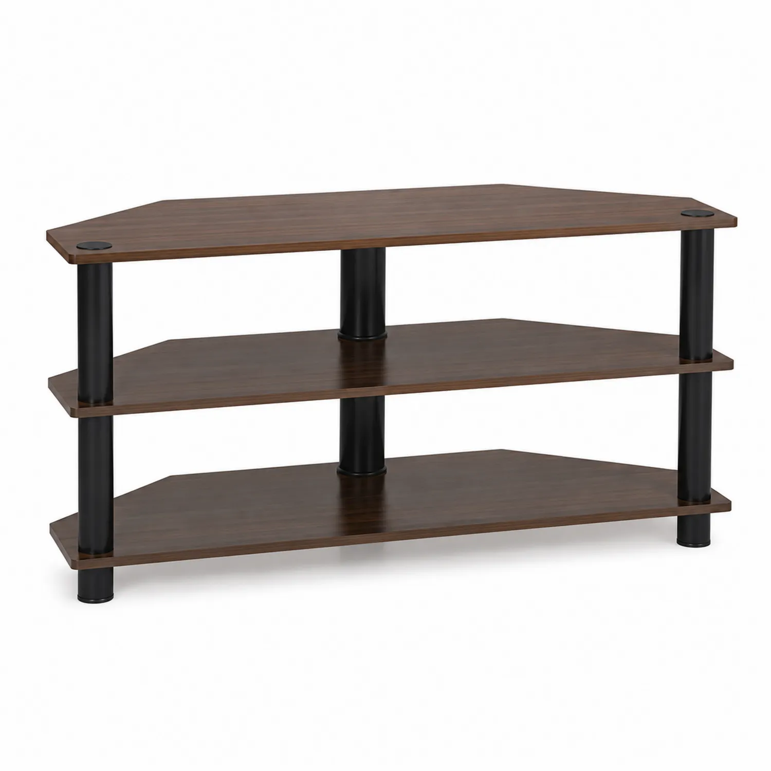 Meuble TV angle trois niveaux en bois et métal 120 cm