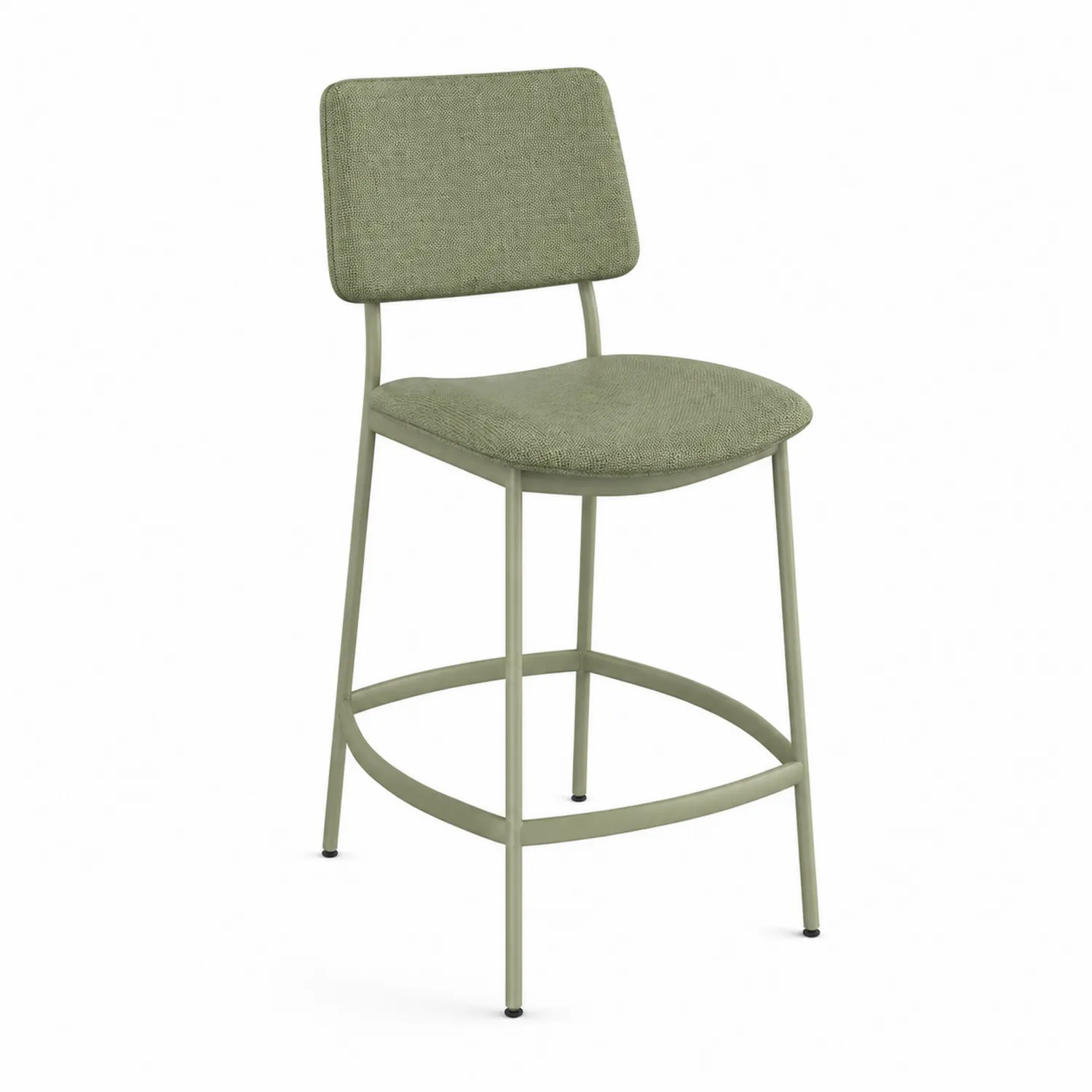 Tabouret de Bar en Métal et Tissu Polyester Vert 75 cm