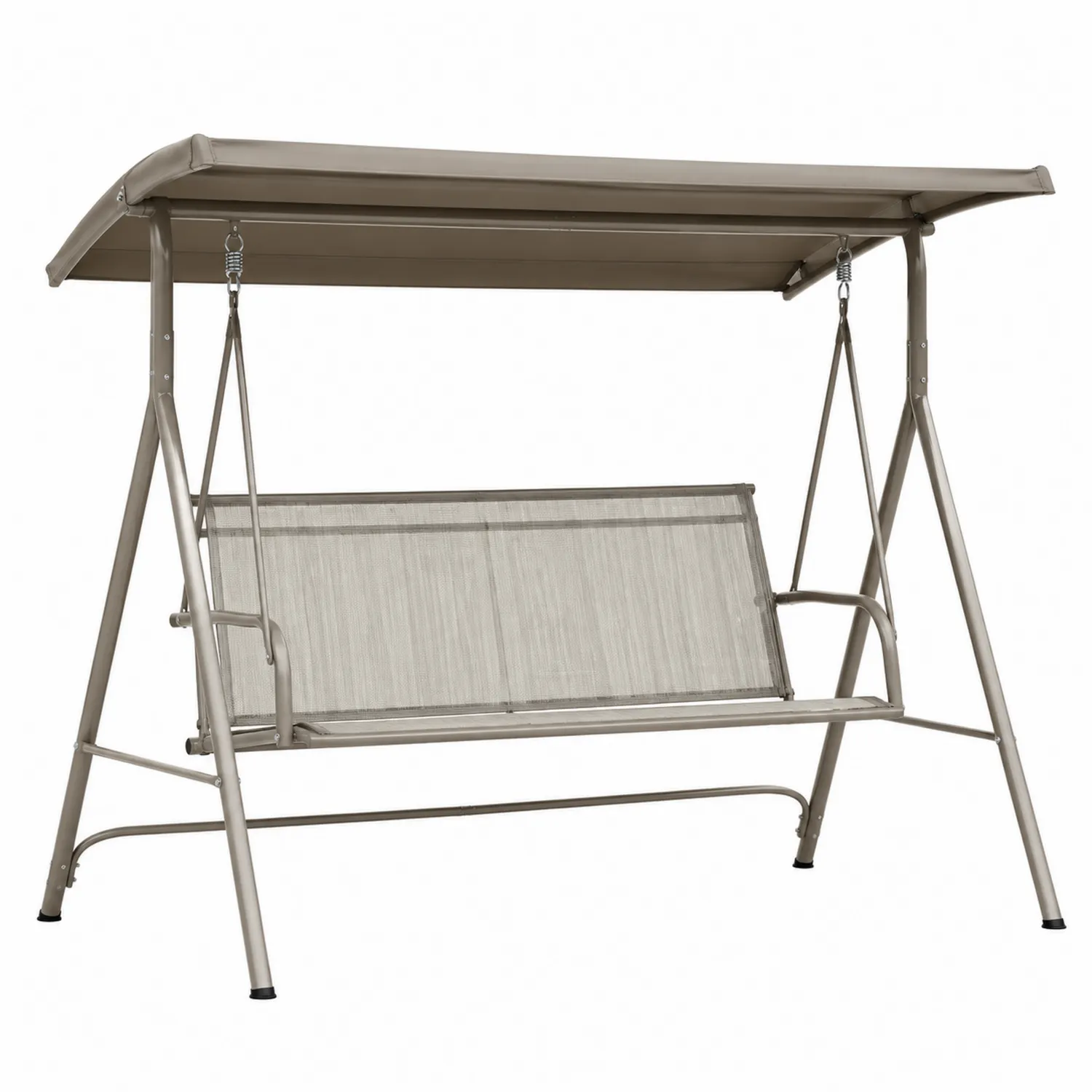 Balancelle en métal beige 3 places avec toit inclinable