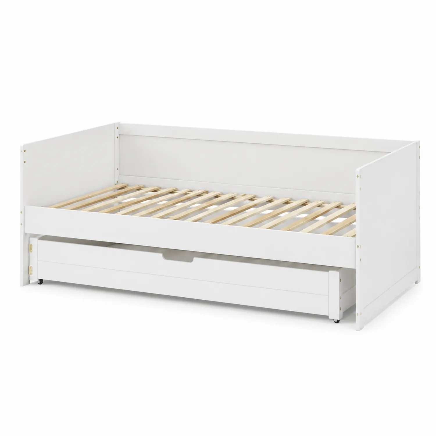 Lit de repos en bois et MDF blanc avec tiroir 90x200 cm