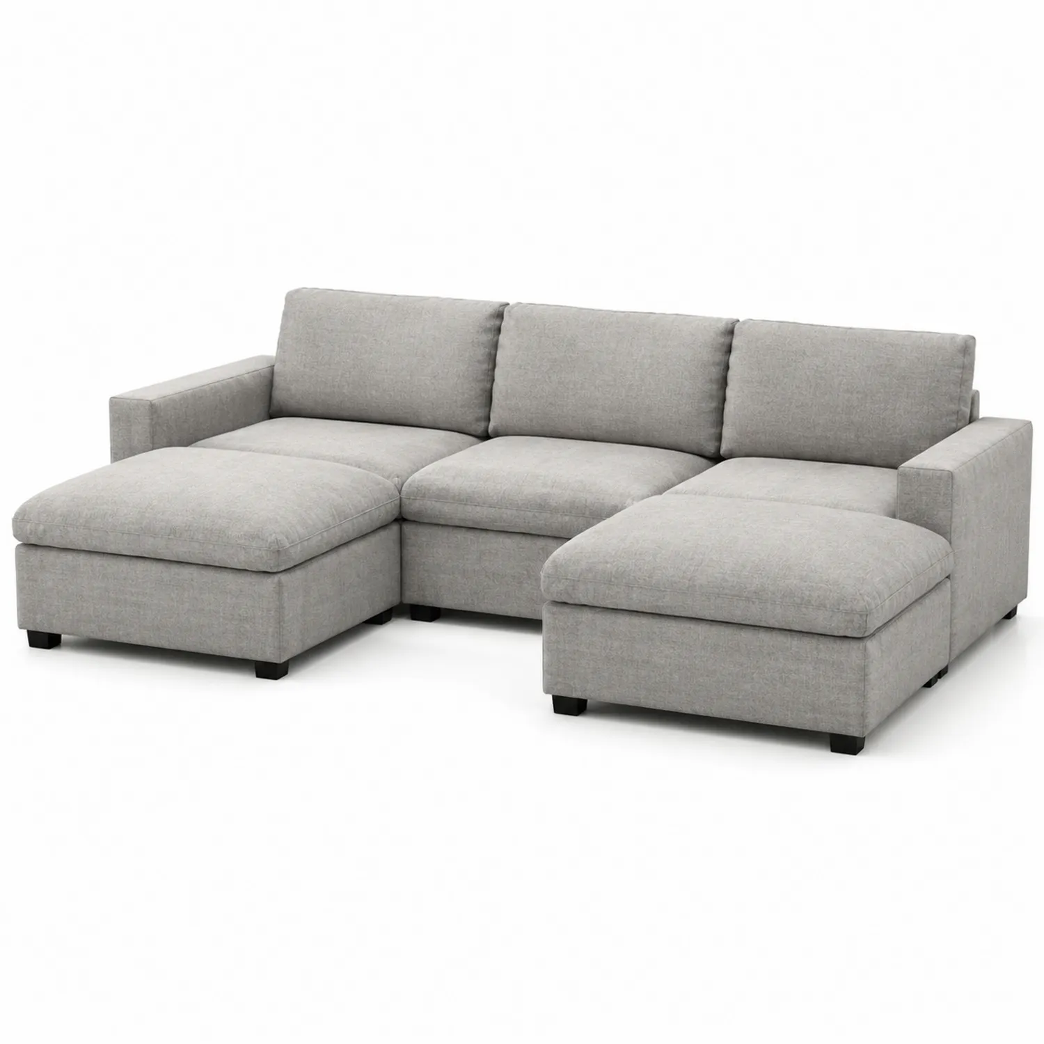 Canapé d'angle en tissu gris