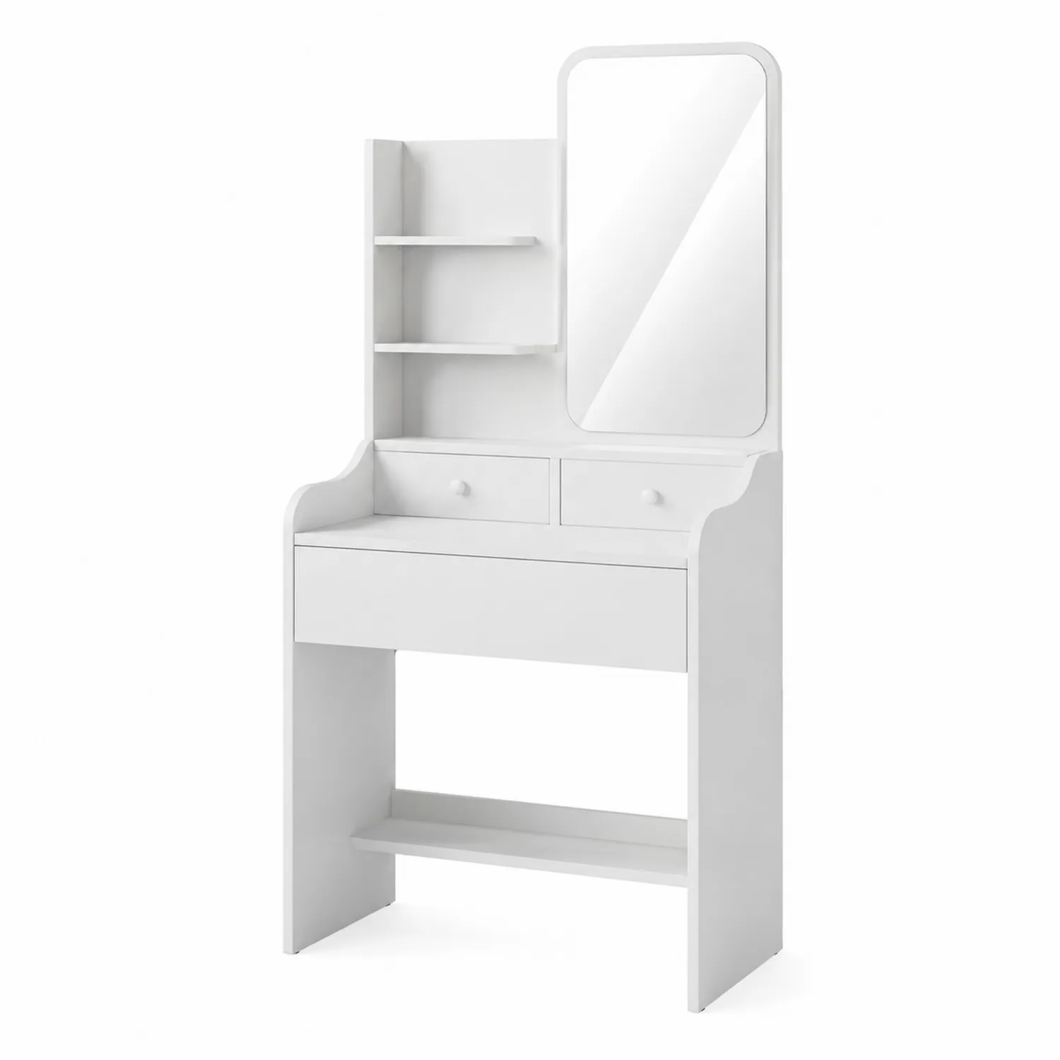 Coiffeuse Blanche avec Miroir en Bois