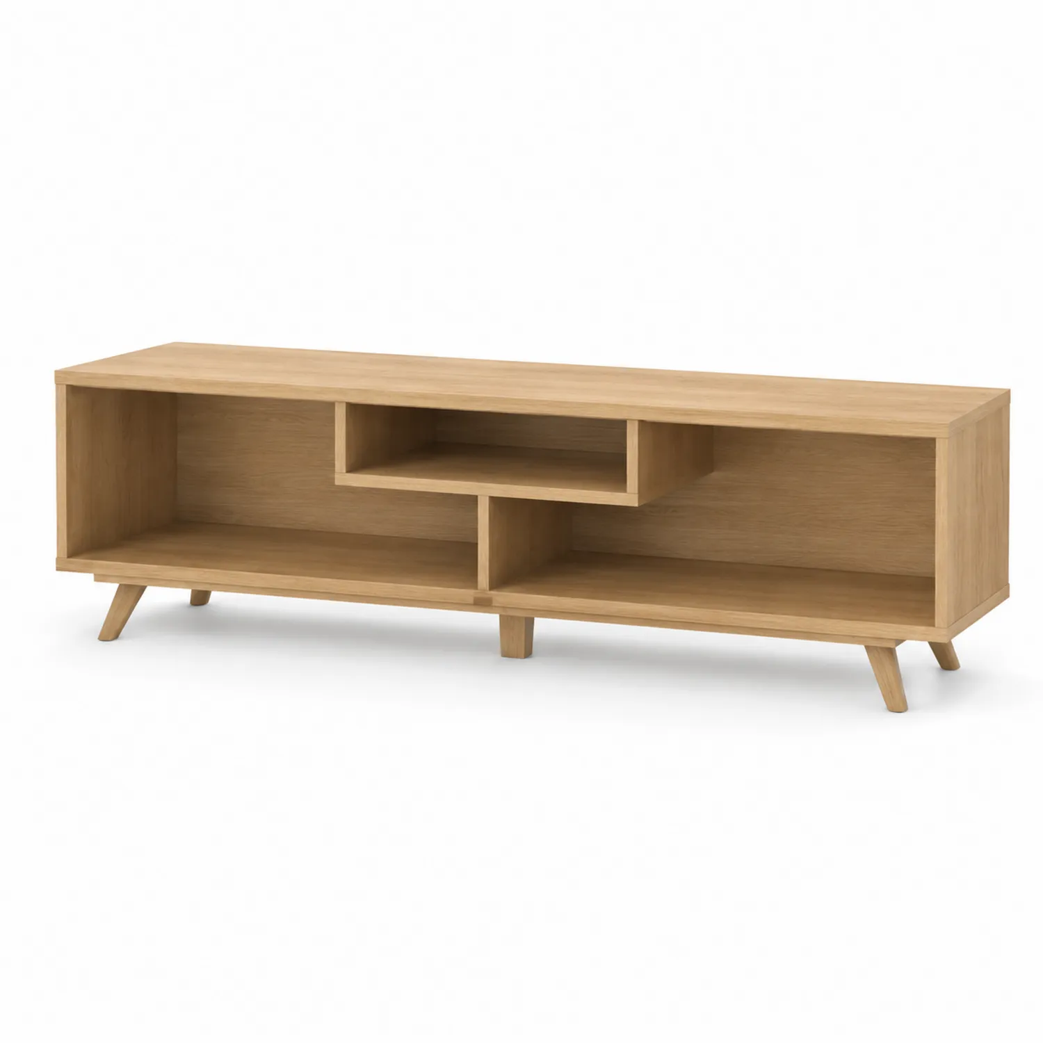 Meuble TV en bois avec étagères 150x40x50 cm