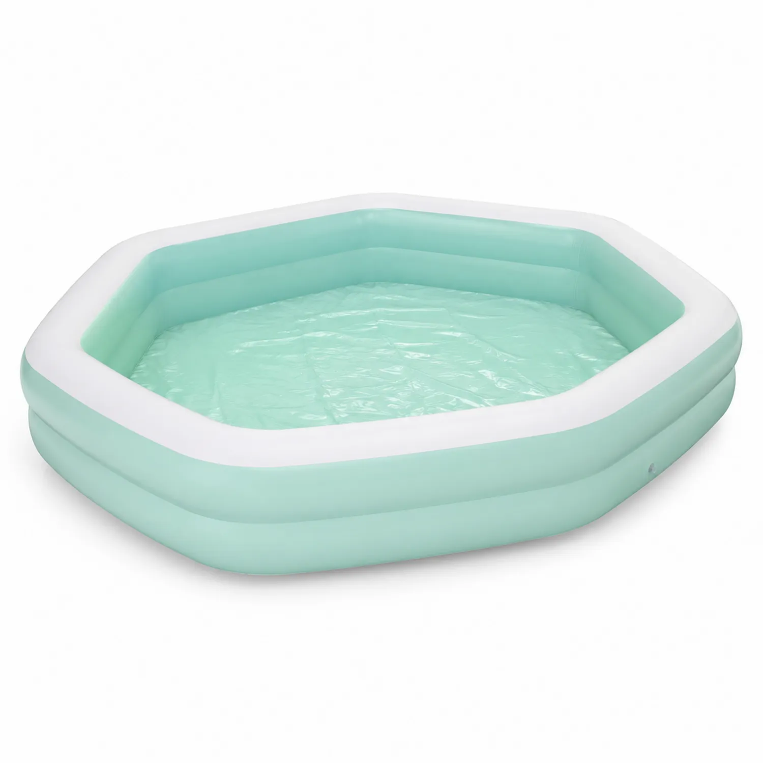 Piscine gonflable octogonale PVC Vert menthe Blanc 229 cm