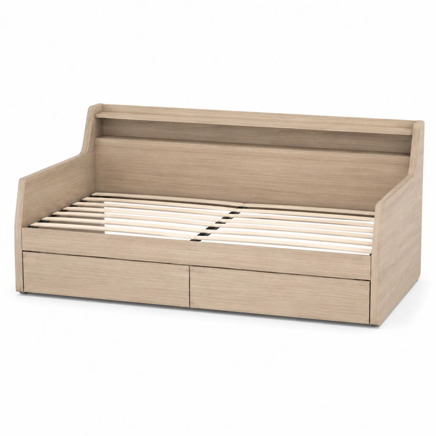 Lit de repos en bois avec rangement 90x200 cm