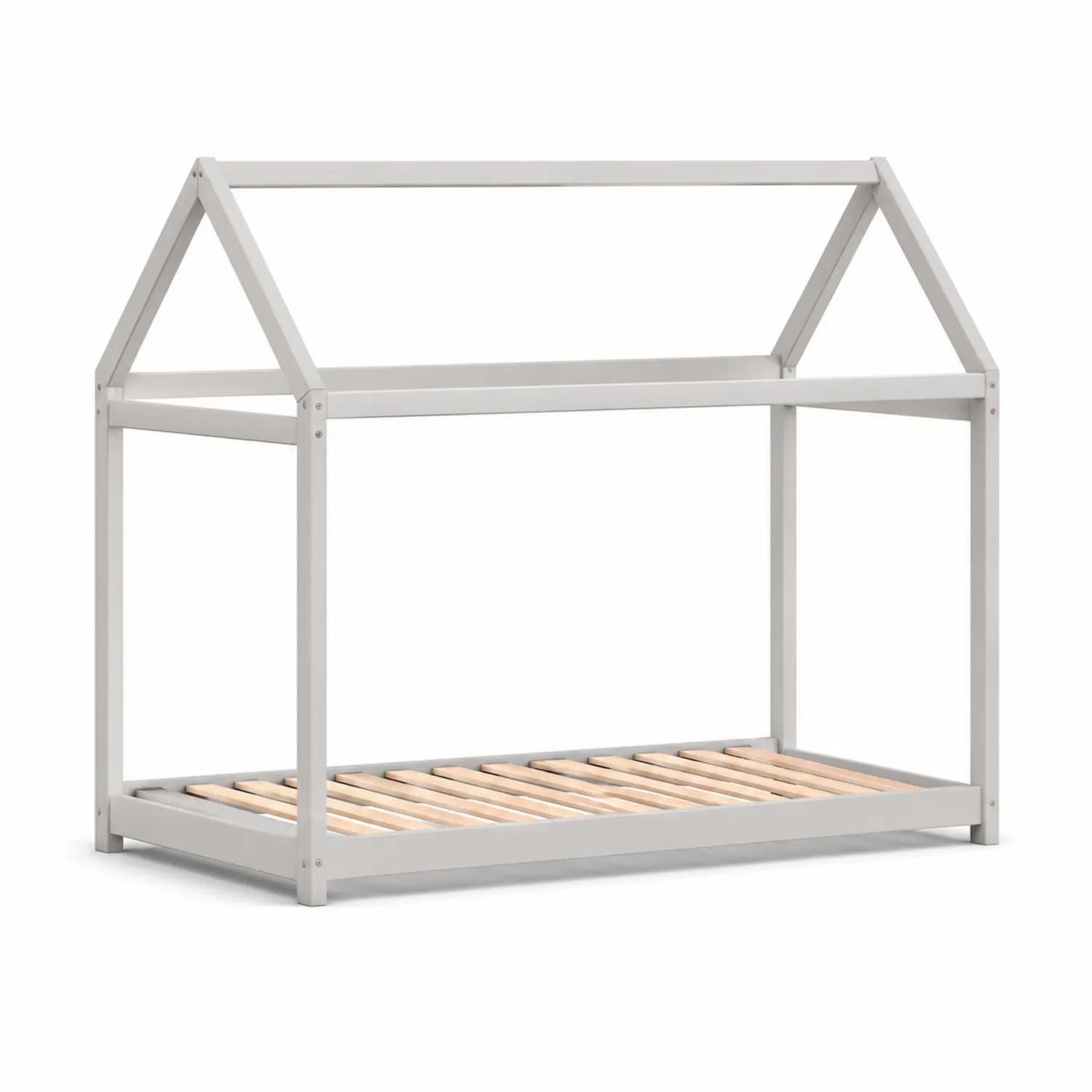 Lit cabane enfant en bois Gris 200x90 cm