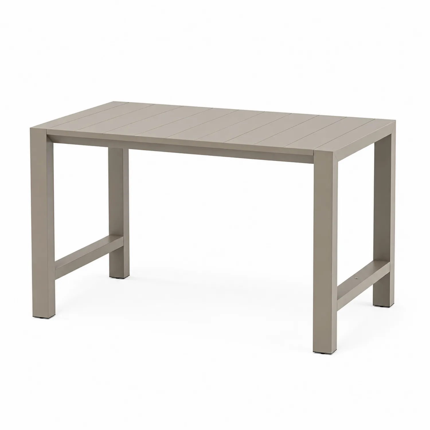 Table de repas rectangulaire en métal taupe 120x80 cm