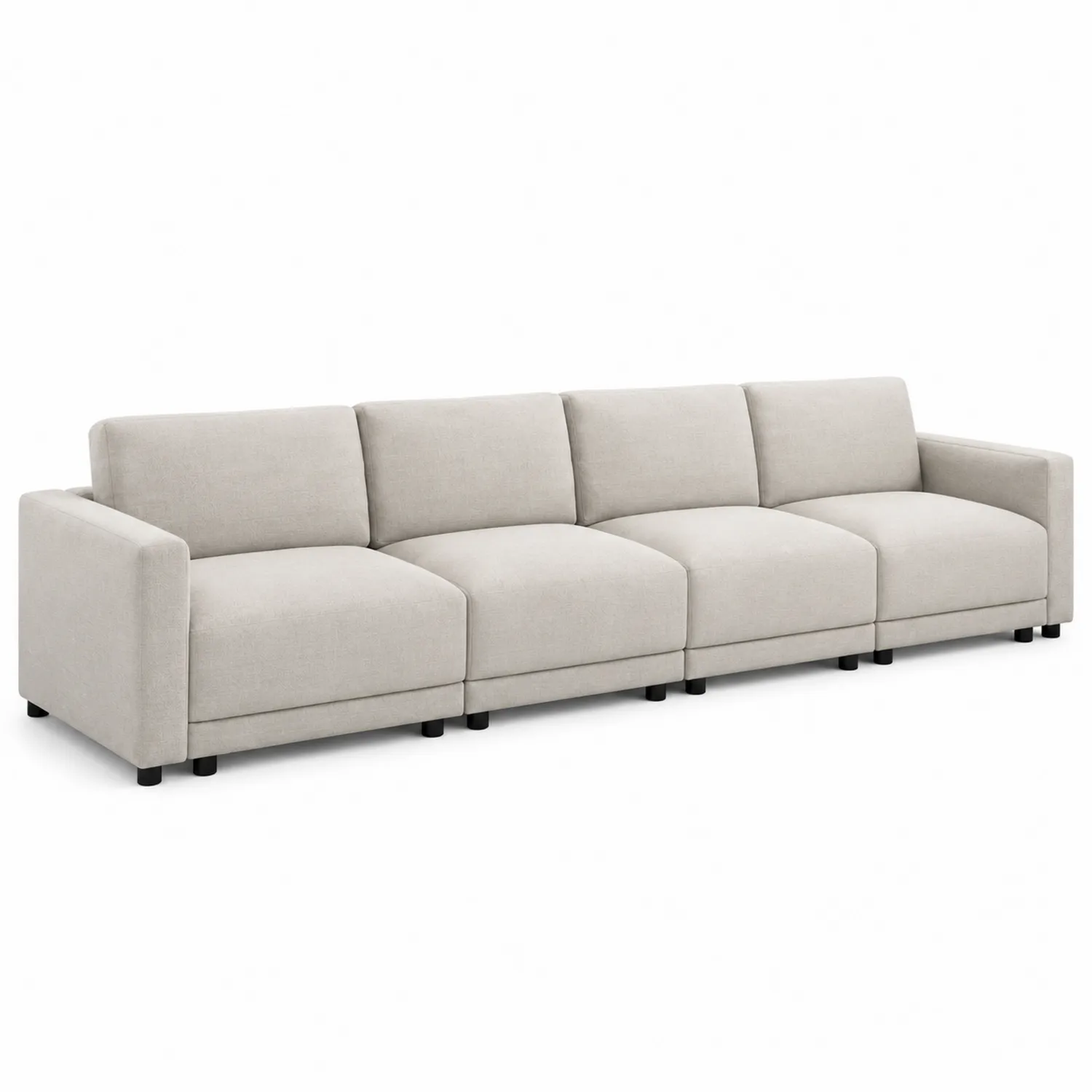 Canapé modulaire 4 places en tissu Beige