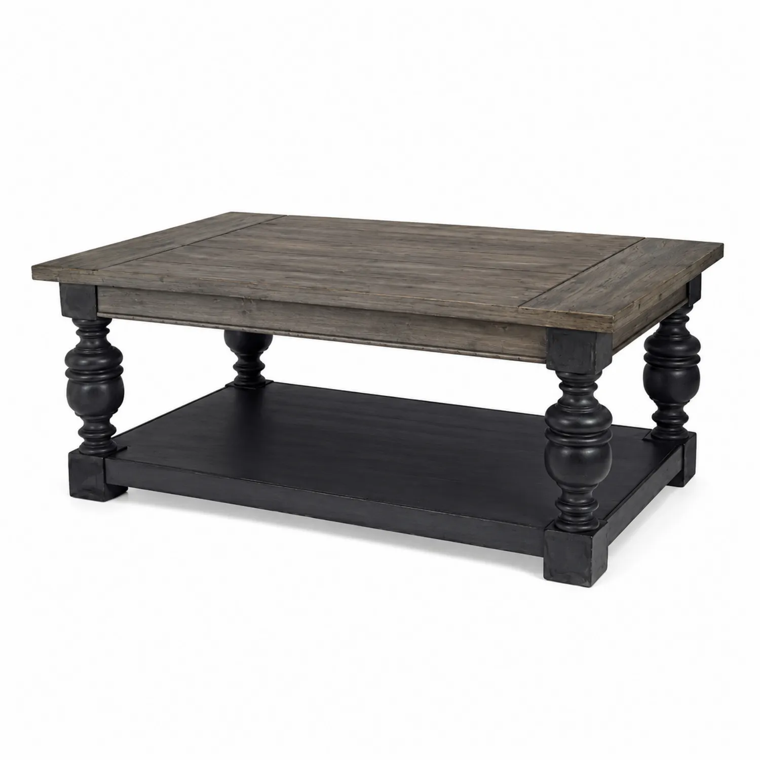 Table basse en bois et métal noir
