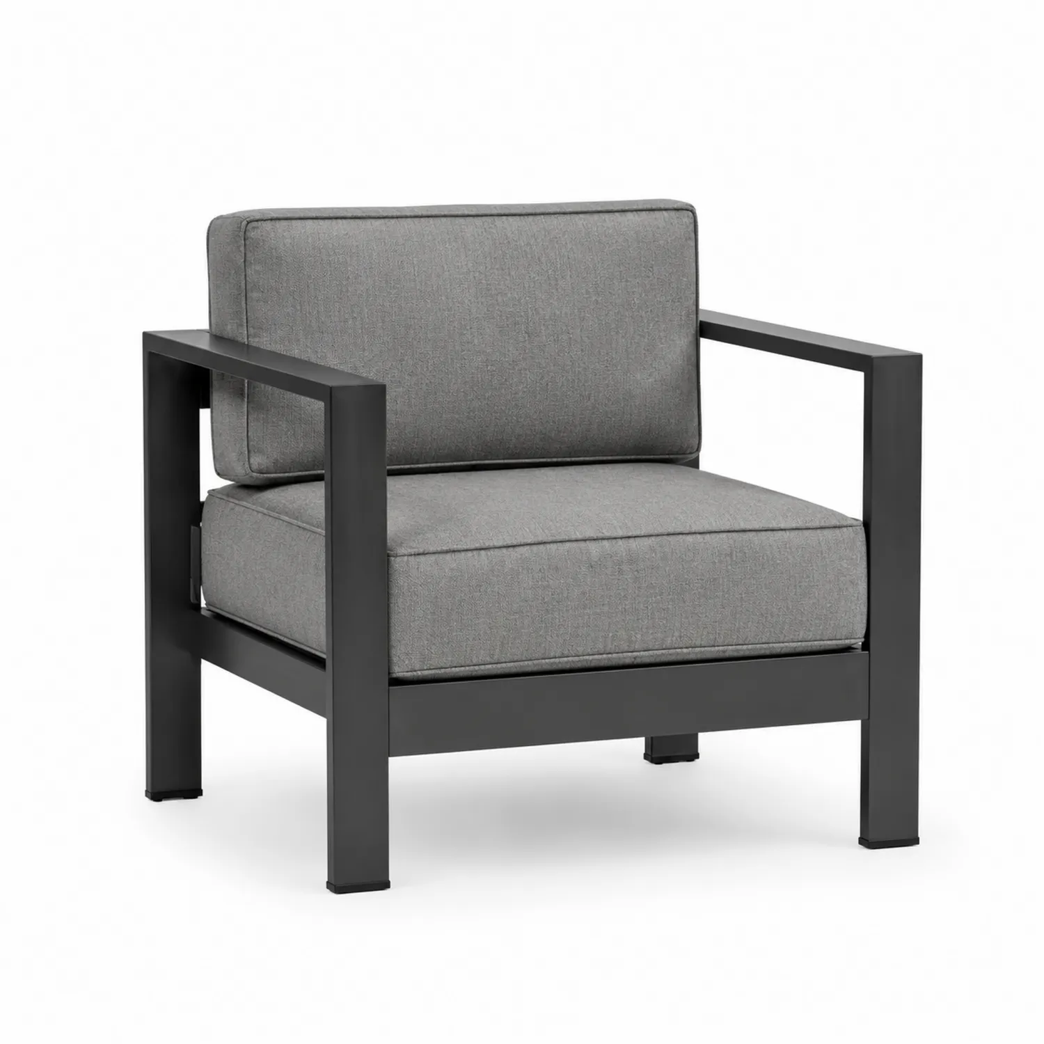 Fauteuil en métal et tissu polyester Gris