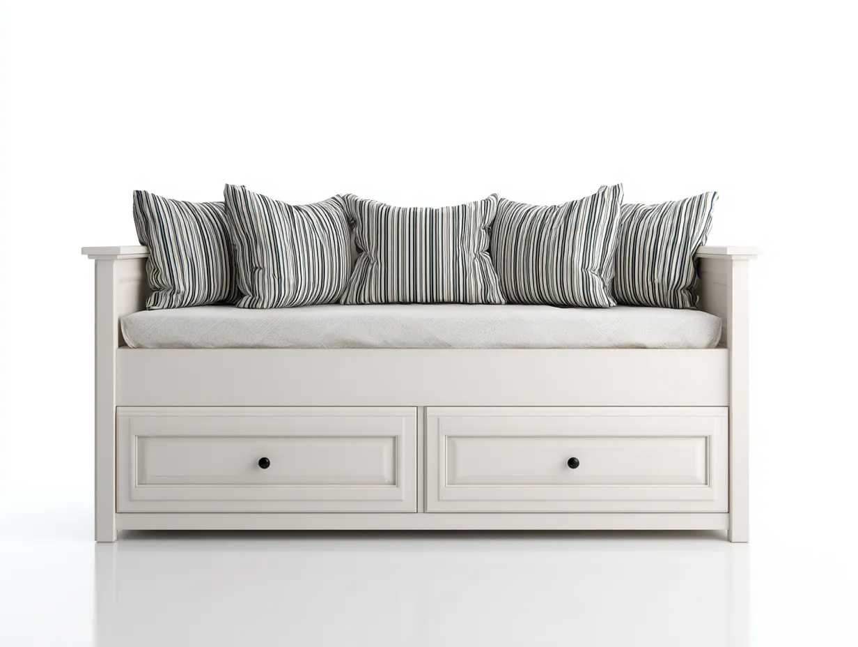 Canapé lit en bois avec tiroirs 200x90x75 cm - blanc - design moderne - pour chambre-Vavaradecor