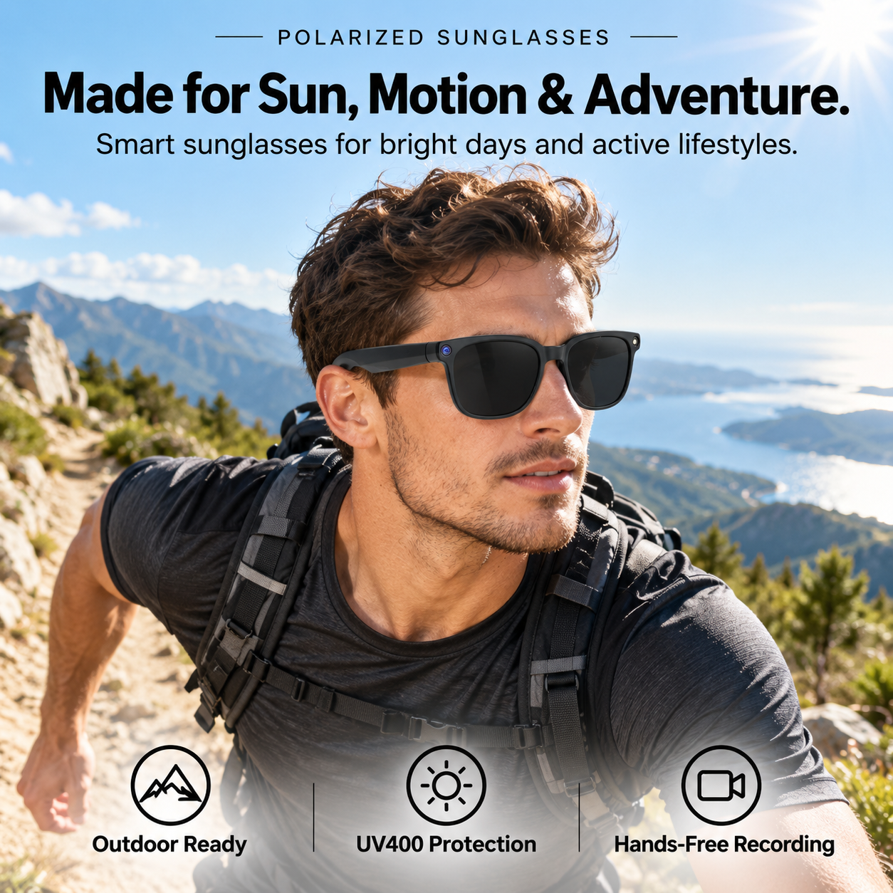 🔥 LAST DAY 50% OFF 🔥 AI Smart Glasses Camera 4K Video Recording Bluetooth Calls Voice Assistant HD