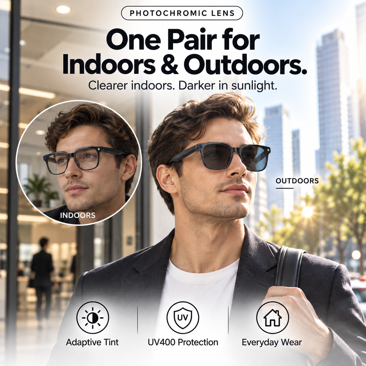 🔥 LAST DAY 50% OFF 🔥 AI Smart Glasses Camera 4K Video Recording Bluetooth Calls Voice Assistant HD