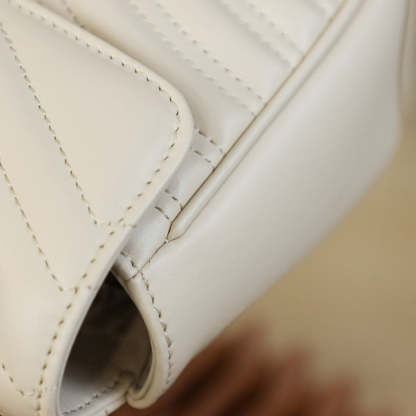 white Small GG Marmont 2.0 Shoulder Bag