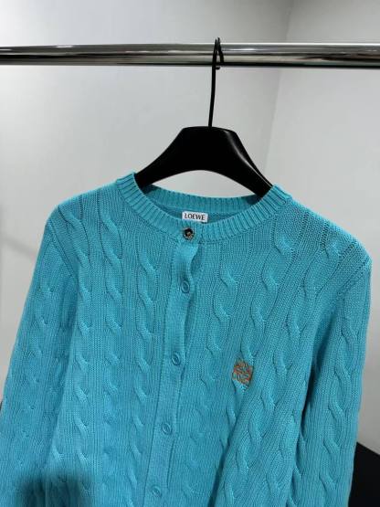 LEW 25SS Embroidered Fried Dough Twists knit cardigan