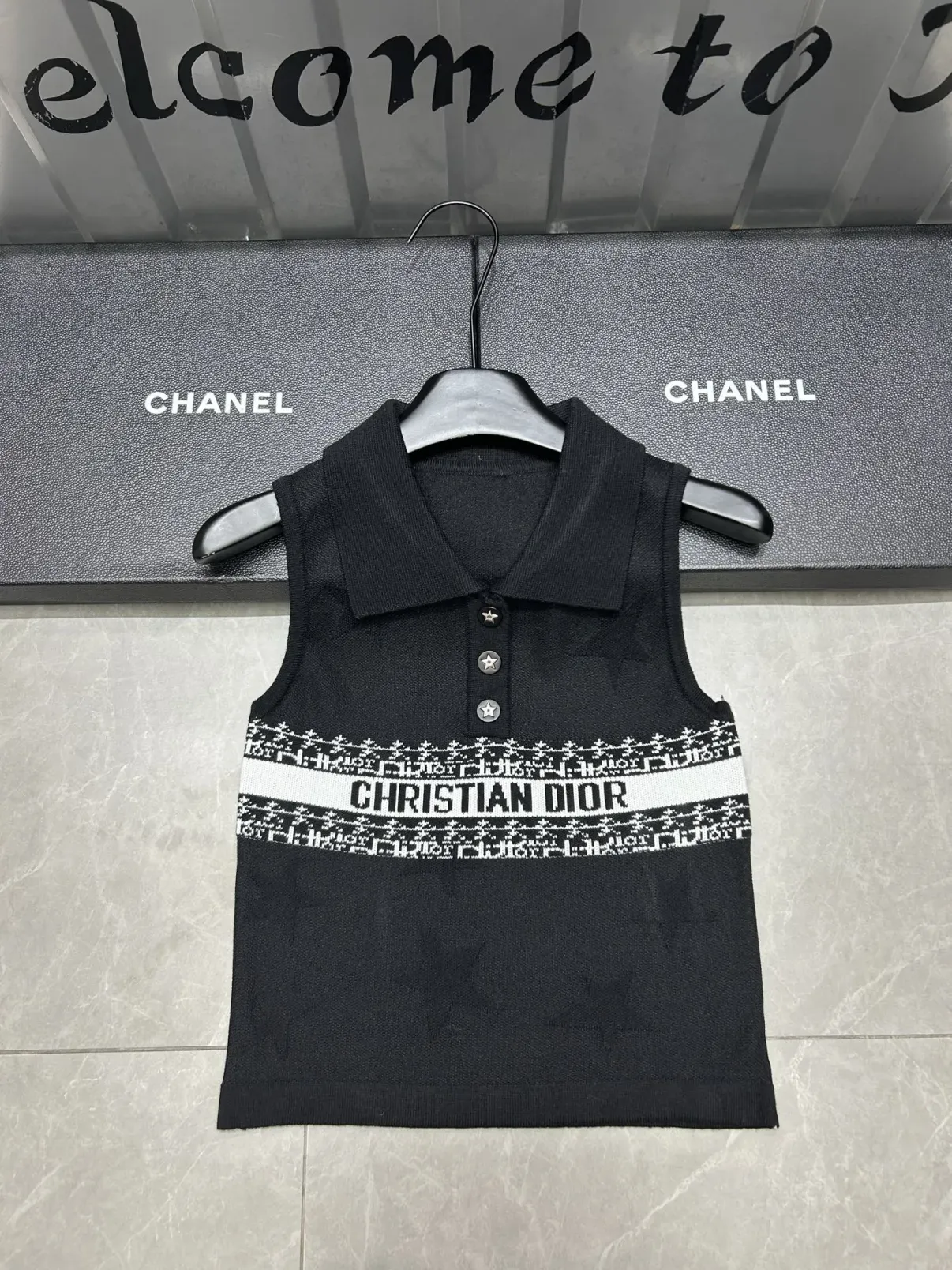 DIA 2025SS Dark flower knitted vest