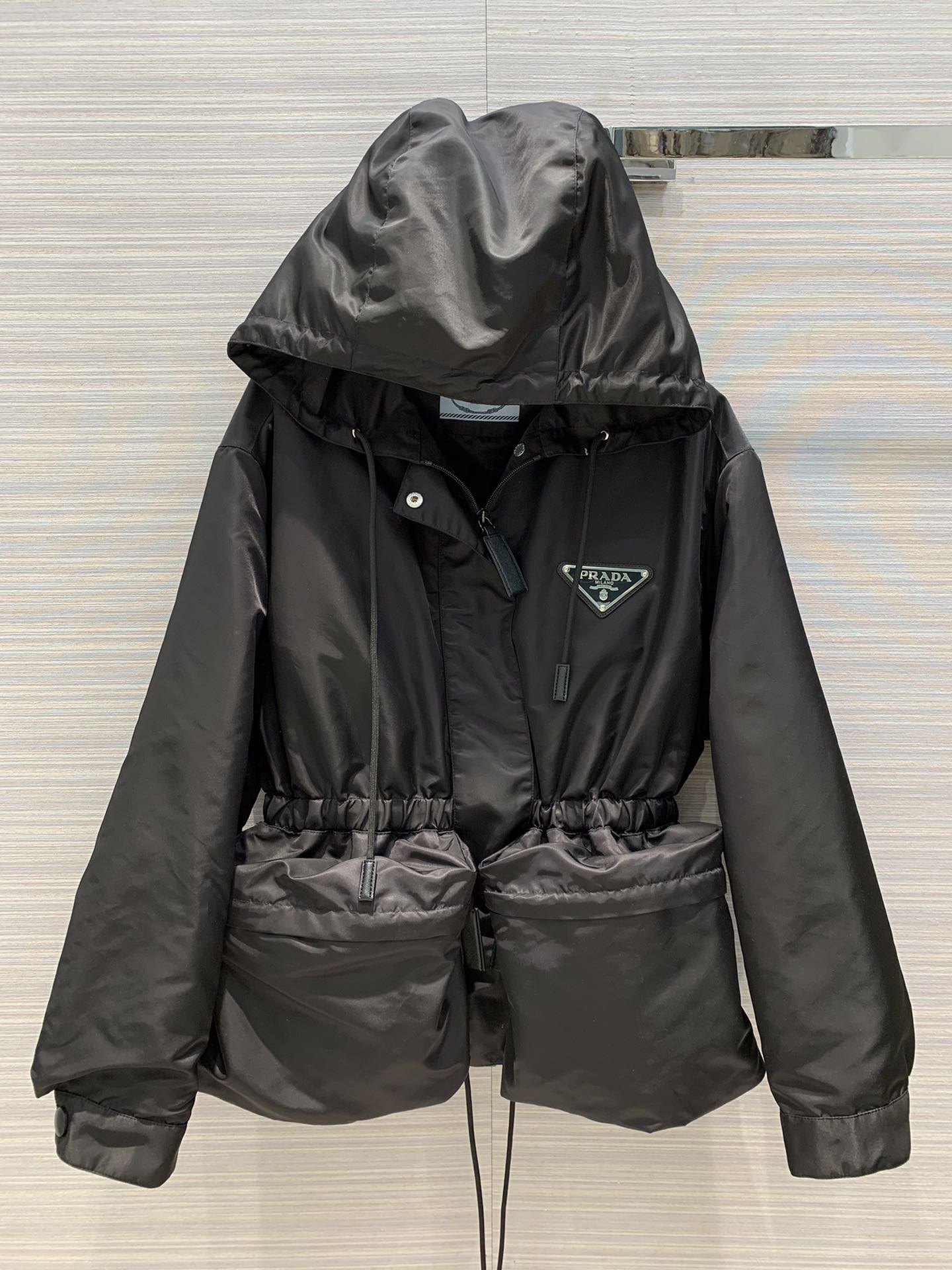 PP Large pocket waist cinching jacket jacket