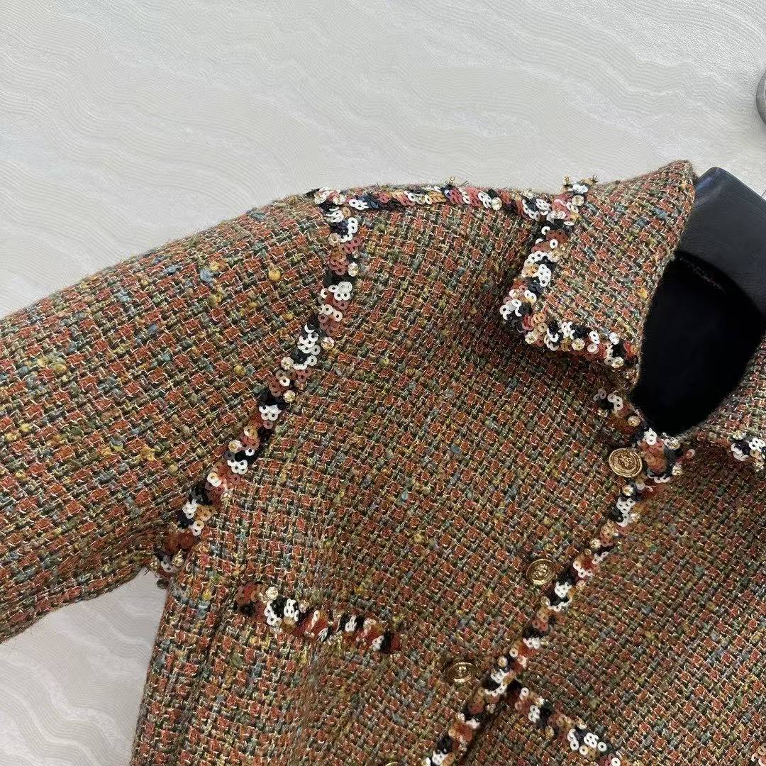 CC 25SS Vintage lace up tweed jacket