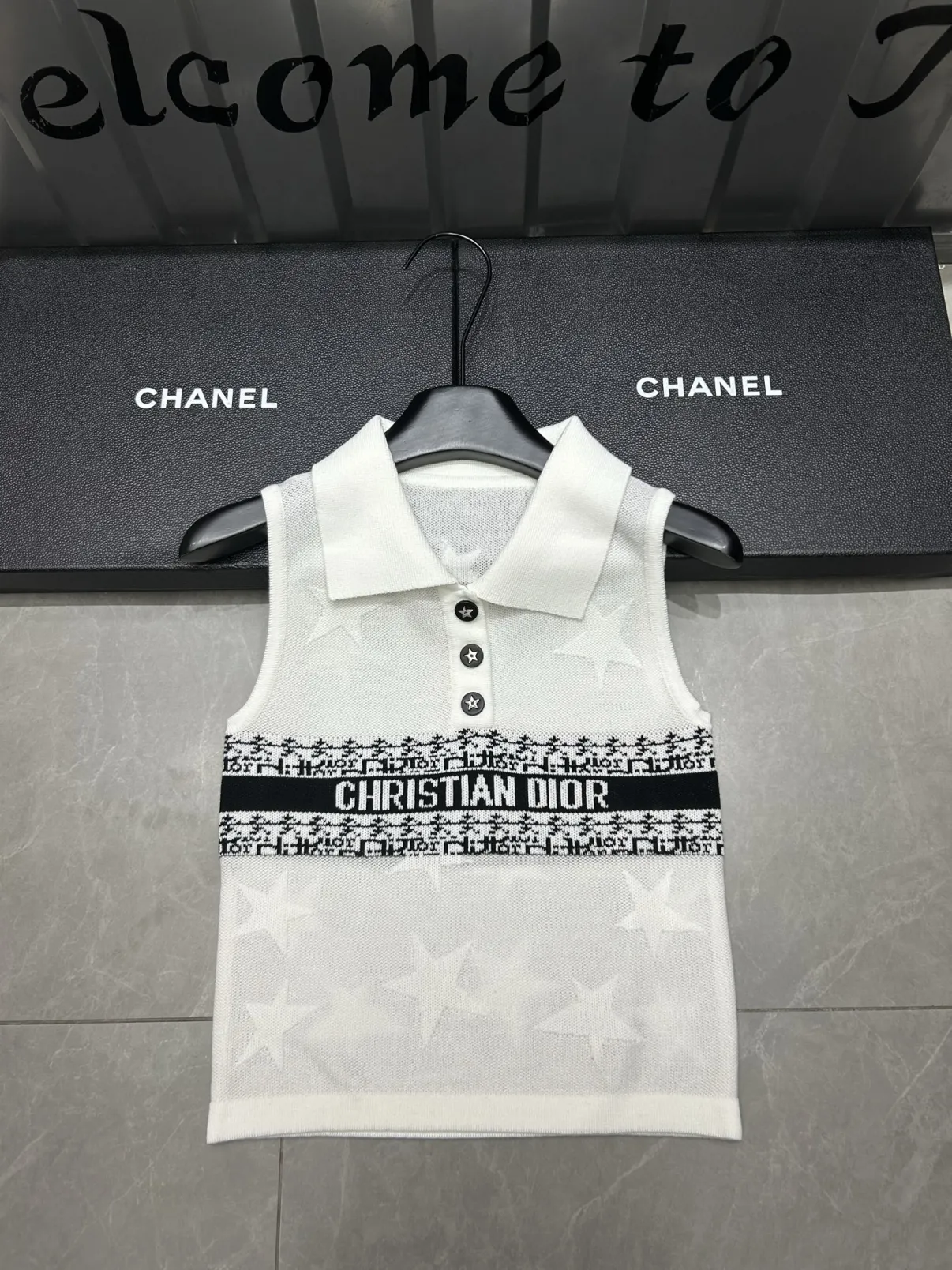 DIA 2025SS Dark flower knitted vest