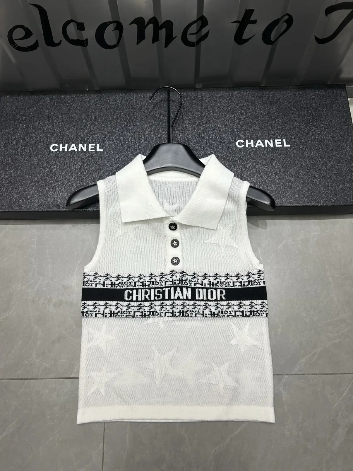 DIA 2025SS Dark flower knitted vest