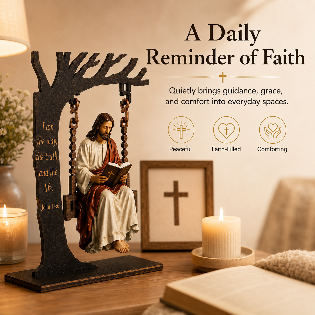 🔥Last Day 70% OFF - ✝️📚Christian Jesus Swing Ornament