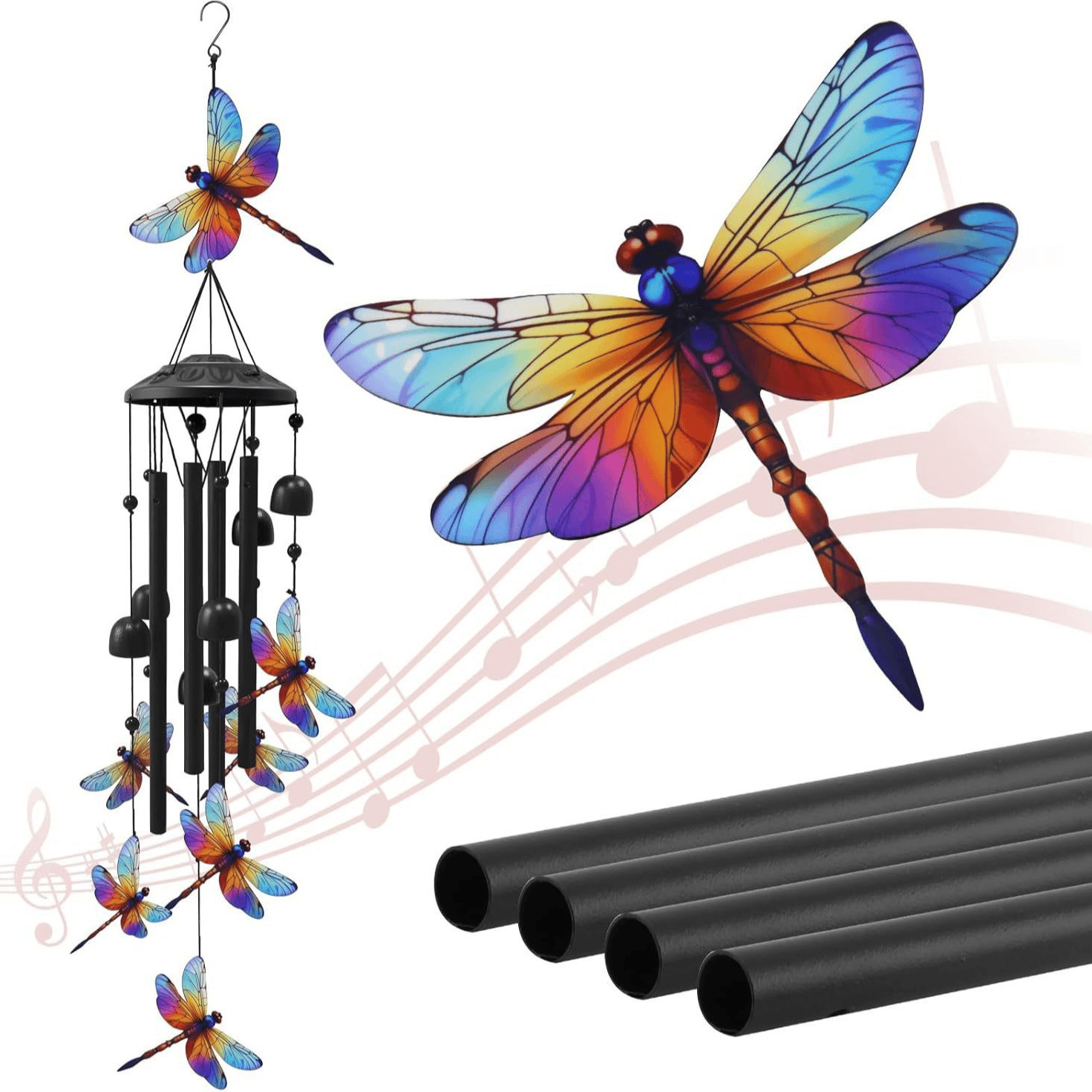🔥 LAST DAY 49% OFF-🐦Vintage Colorful Hummingbird Wind Chime with Metal Tubes and Bells